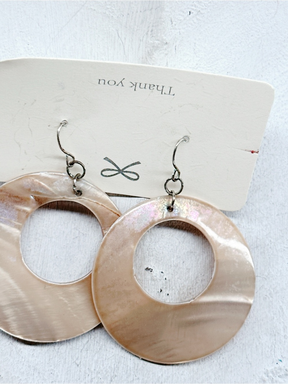 224gc. Tan Shell Earrings